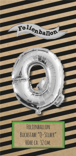 Folienballon Buchstabe Q silber