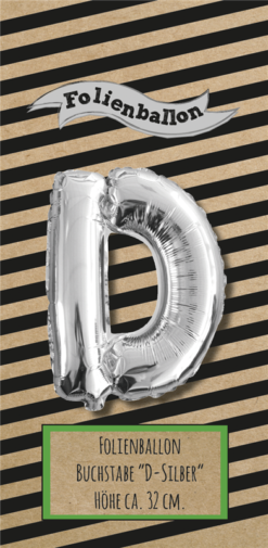 Folienballon Buchstabe D silber