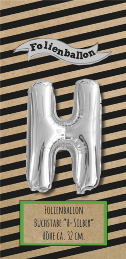 Folienballon Buchstabe H silber