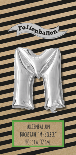 Folienballon Buchstabe M silber