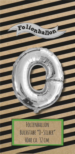 Folienballon Buchstabe O silber