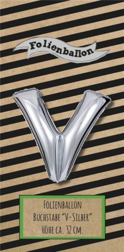 Folienballon Buchstabe V silber