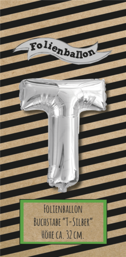 Folienballon Buchstabe T silber