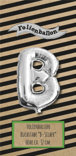 Folienballon Buchstabe B silber