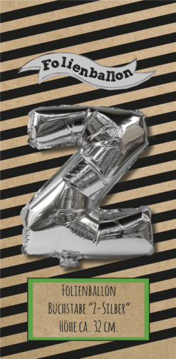 Folienballon Buchstabe Z silber
