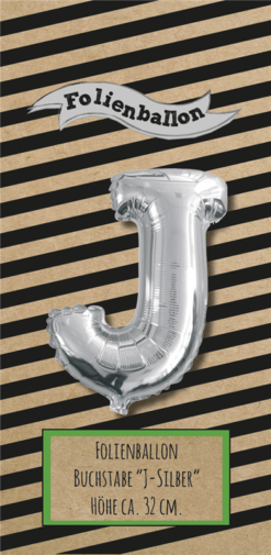 Folienballon Buchstabe J silber