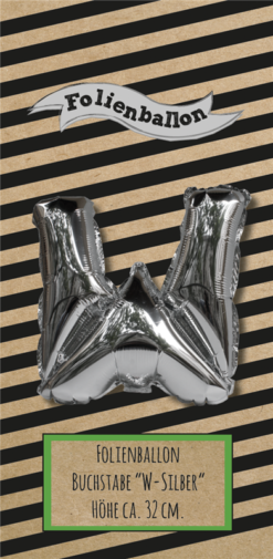 Folienballon Buchstabe W silber