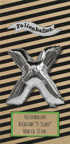Folienballon Buchstabe X silber