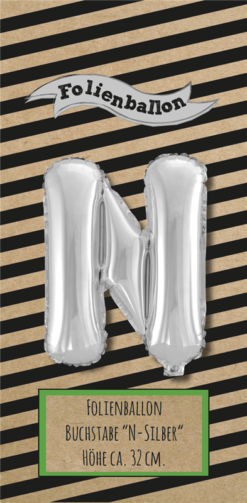 Folienballon Buchstabe N silber