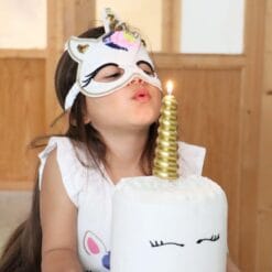 Alternative view of XXL Kerze Einhorn goldfarbig
