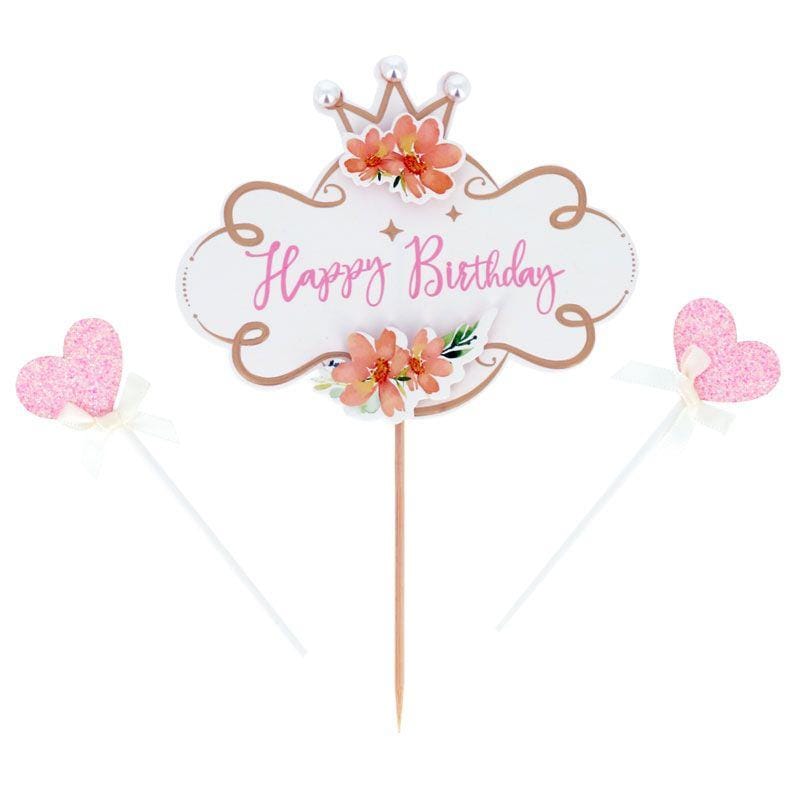 Cake Topper Happy Birthday, Vintage