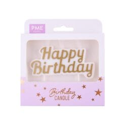 Kerze Happy Birthday gold