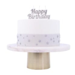 Alternative view of Kerze Happy Birthday silber