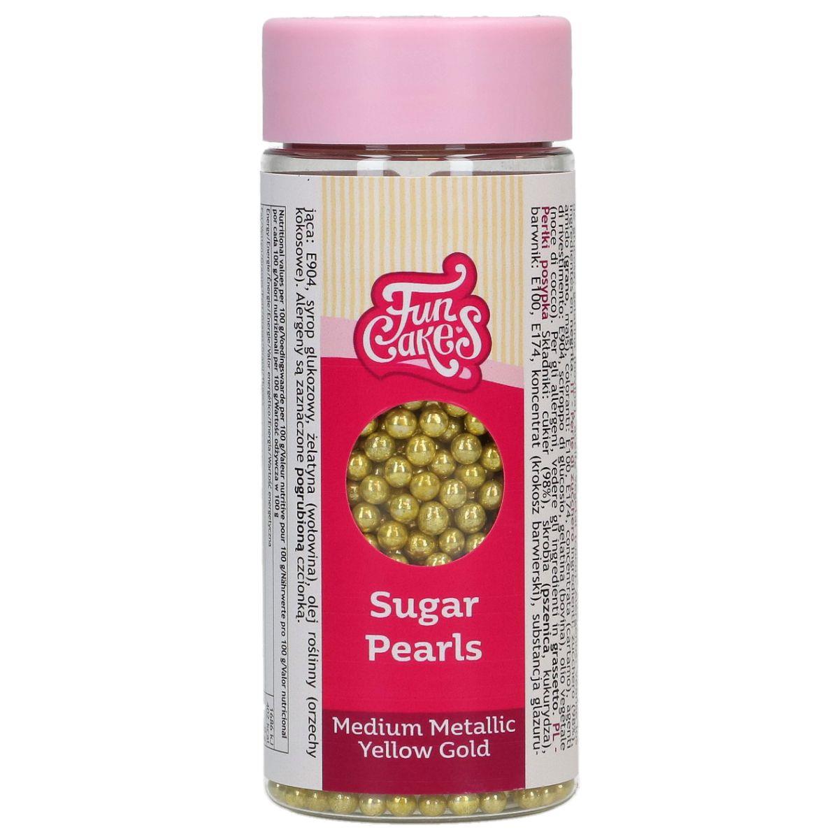 Zuckerperlen Metallic Gold medium