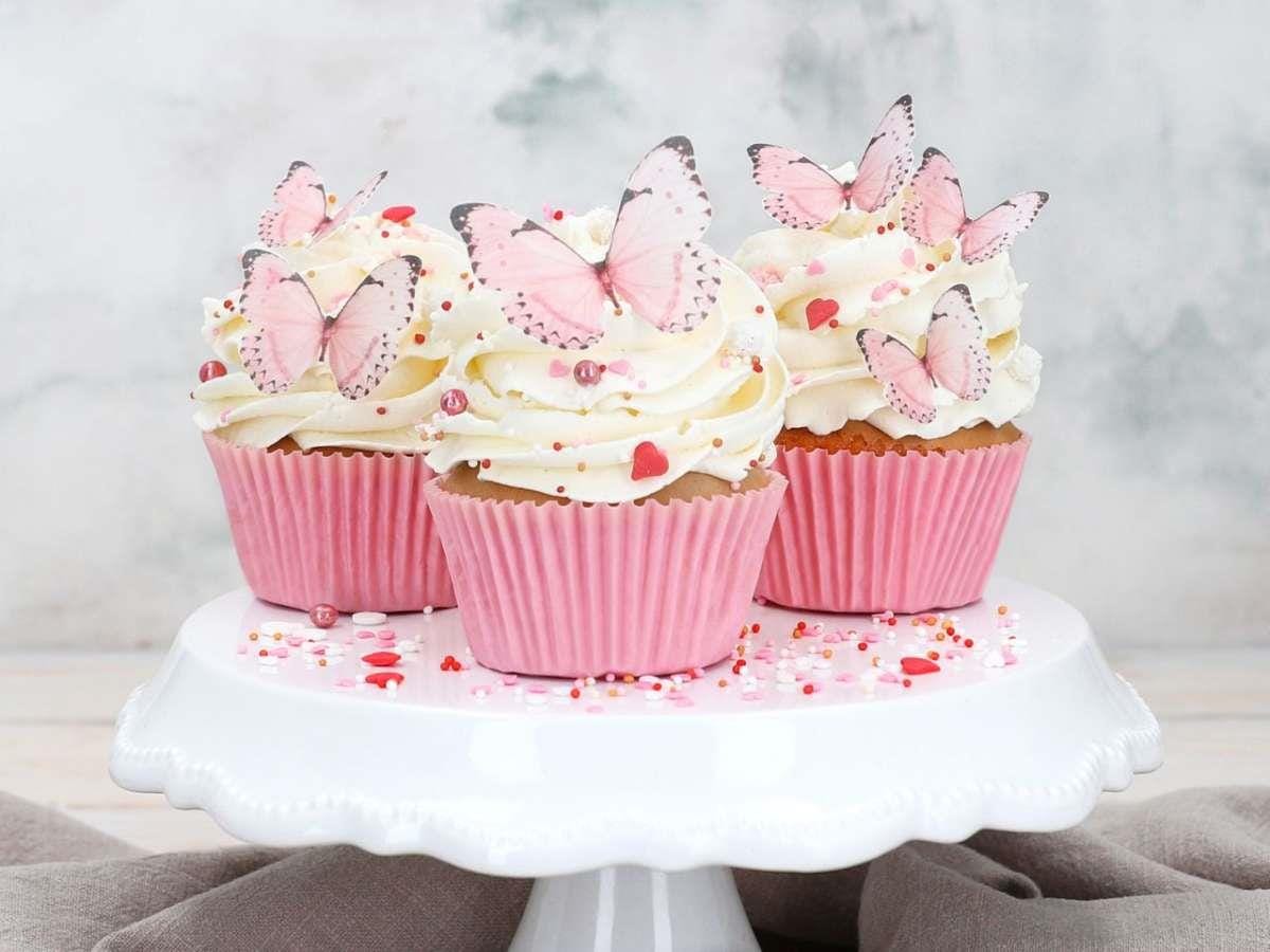 Schmetterlinge aus Esspapier rosa – Bild 2