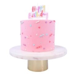 Alternative view of Kerze Happy Birthday pink pastel