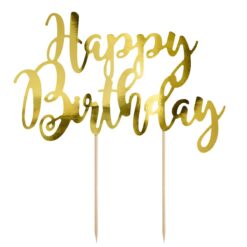 Cake Topper Happy Birthday gold