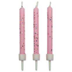 Kerzen pink mit Glitter