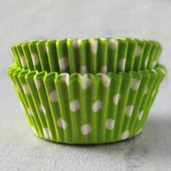 Muffin Formen mit Polkadots, hellgrün, 1 Beutel