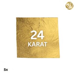 Blattgold essbar 5 Blätter, 5x5cm, 24 Kt.