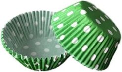 Muffin Formen mit Polkadots, dunkelgrün, 1 Beutel