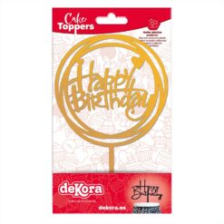 Cake Topper Happy Birthday, Gold