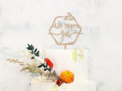 Alternative view of Cake Topper aus Holz, Wir sagen ja