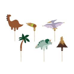 Cupcakes Toppers Dinos 8-12cm pk/6