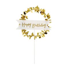 Cake Topper Happy Birthday gold