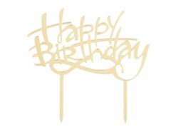 Cake Topper Happy Birthday gold