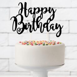 Alternative view of Cake Topper Happy Birthday schwarz