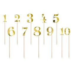 Cake Topper Zahlen gold 11 teilig