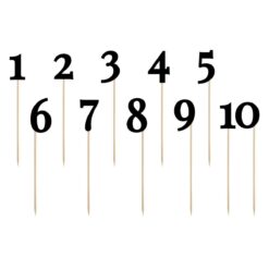 Cake Topper Zahlen schwarz, 11 teilig