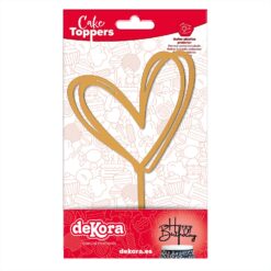 Cake Topper Doppeltes Herz Gold