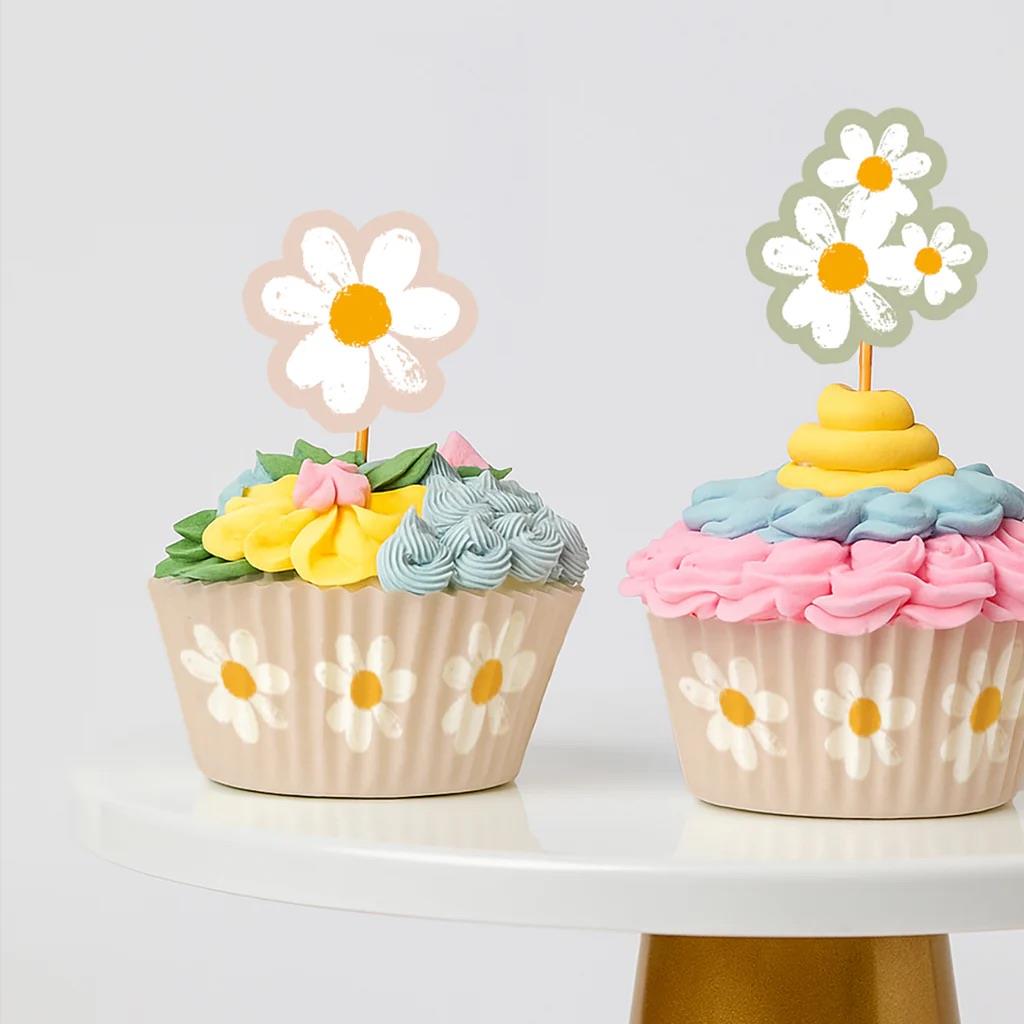 Cupcake Kit Daisy, 16 Förmli, 12 Topper – Bild 3