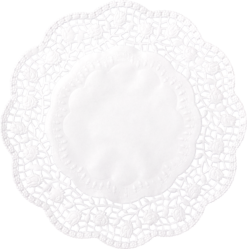 Tortenspitzen Rose, Dm36cm,weiss 6 Stk.