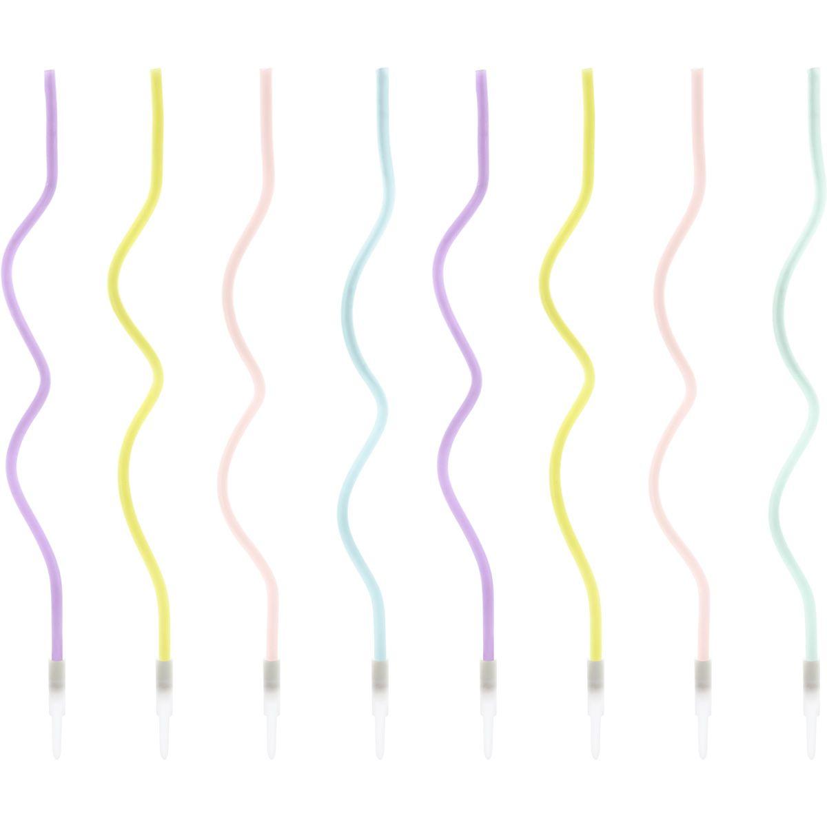 Curly Kerzen Pastel, 8 Stk.